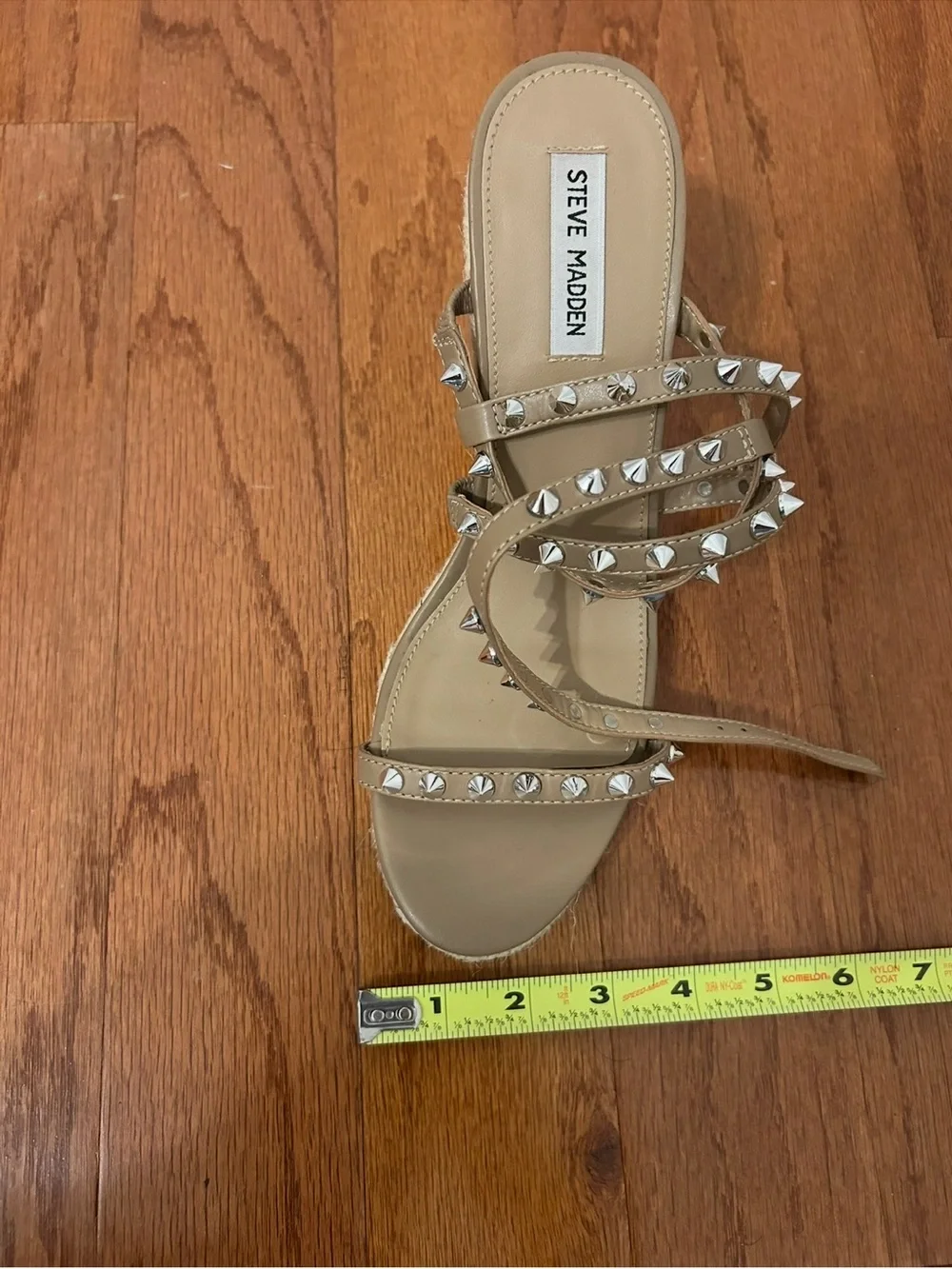 Steve Madden Tan Studded Espadrille Wedge Sandals
